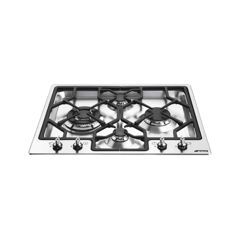 Smeg SMEG Gas Hob 60cm 4 Burners Safety Stainless Steel | PGF64-4 - Home & Kitchen - Lebanon