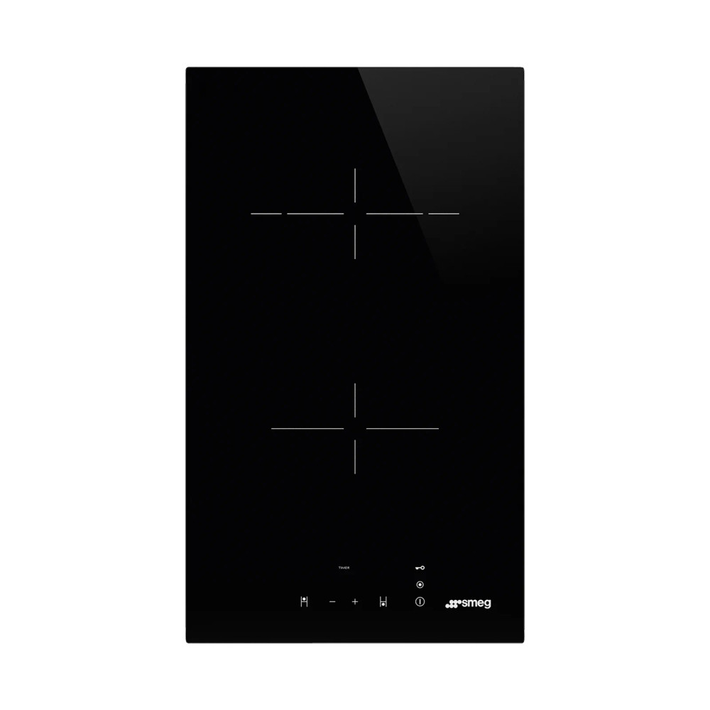 Smeg SMEG Electric Hob 30cm 2 Zones Vitroceramic Black | SE232TD1 - Home & Kitchen - Lebanon