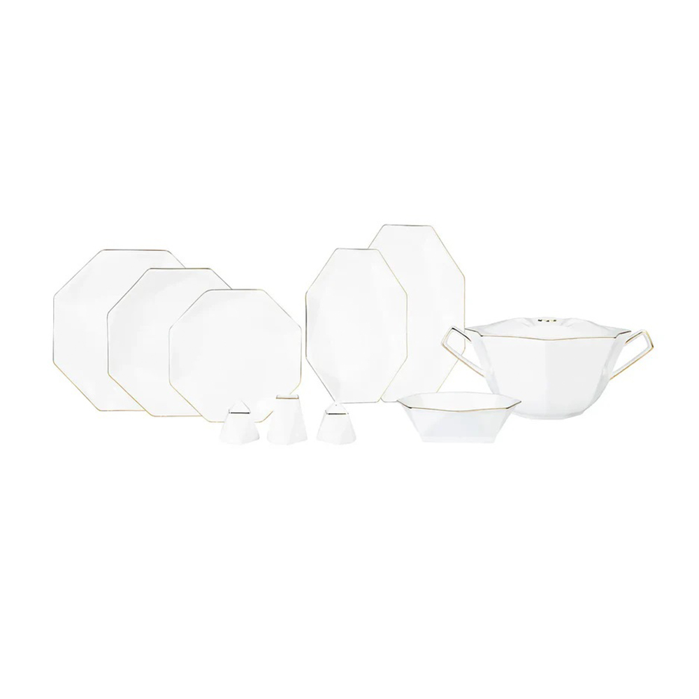 Karaca Karaca Fine Pearl Extra Quartz Gold 62-Piece Dinner Set for 12 People | 153.03.08.0188 - Home & Kitchen - Lebanon