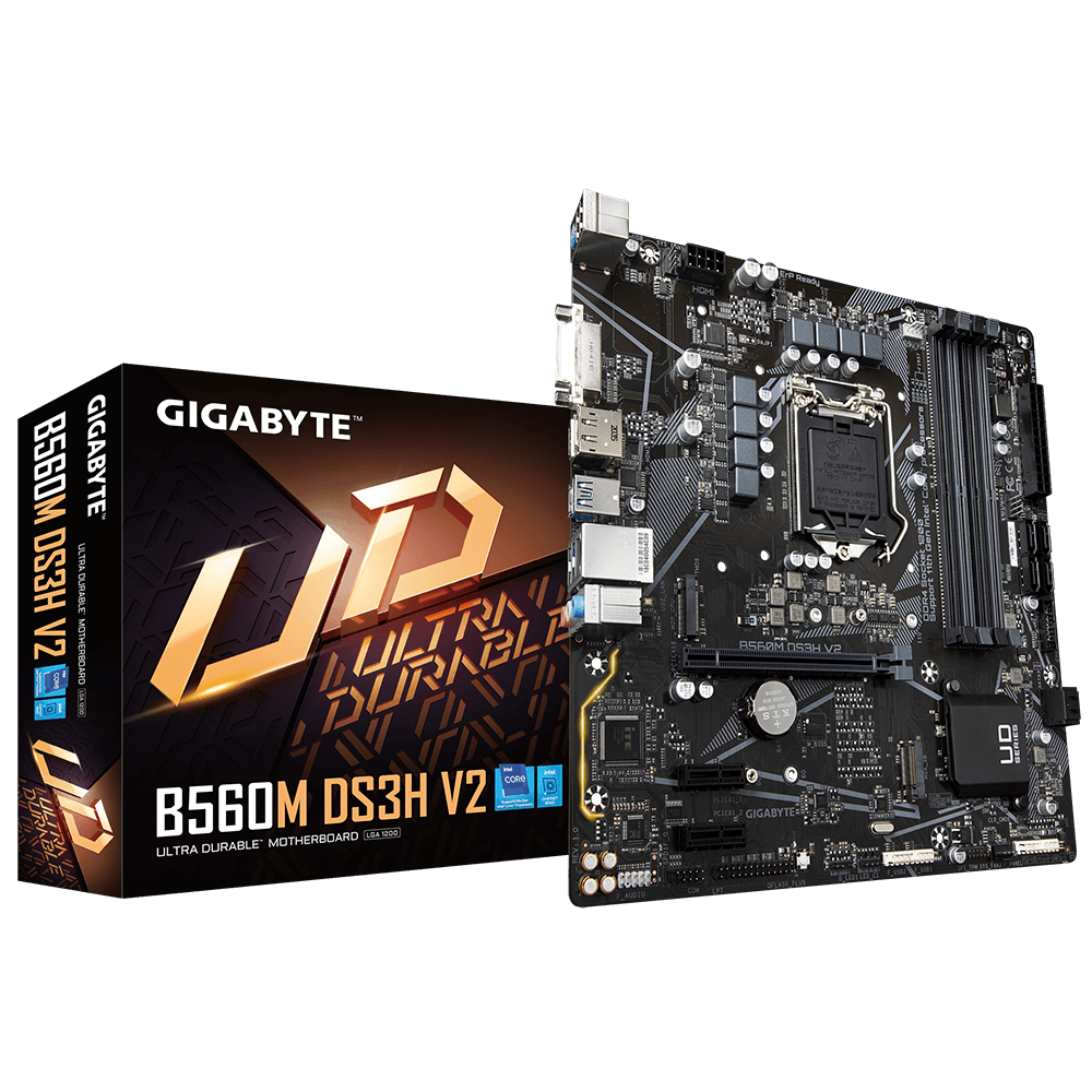Gigabyte Gigabyte Intel® B560 Ultra Durable Motherboard with Direct 6+2 Phases Digital VRM, Full PCIe 4.0* Design, PCIe 4.0 M.2, GIGABYTE 8118 Gaming LAN, 8-ch HD Audio with Audio Caps, USB TYPE-C® , RGB FUSION 2.0, Q-Flash Plus | B560M DS3H V2 - Computers & Tech - Lebanon