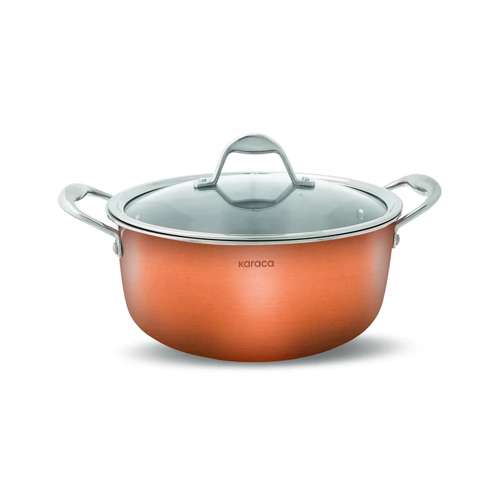 Karaca 3Ply Powersteel 316+ Steel Induction Base 24cm 4.6L Copper Pot | 153.03.08.0568