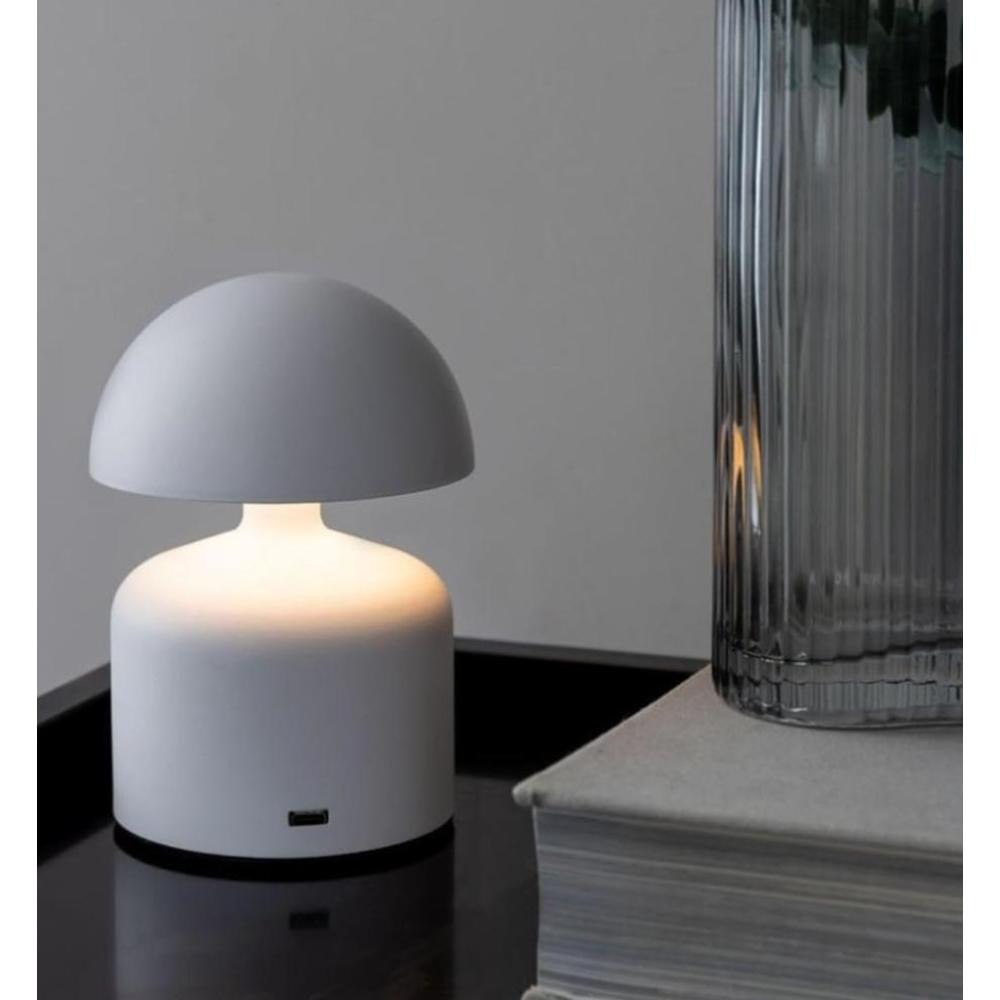 SK SK Modern White Mushroom LED Table Lamp - 13 cm, 3 Adjustable Light Levels | SK1951413 - Home & Kitchen - Lebanon