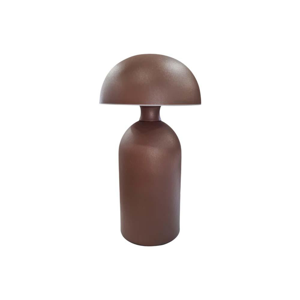 SK SK Brown Modern Rechargeable Mushroom Table Lamp 23 cm - Metal Finish | sk195144 - Home & Kitchen - Lebanon