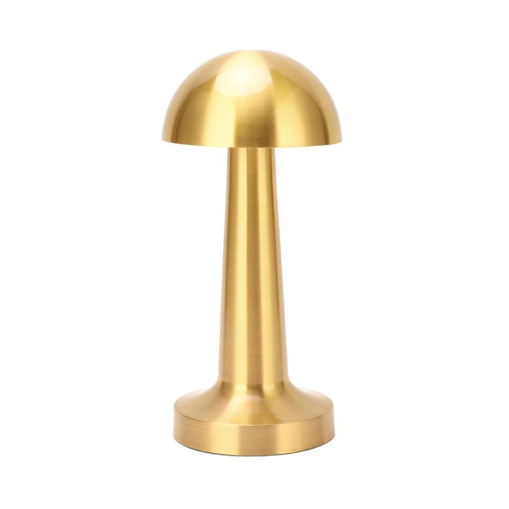 SK Gold Mushroom LED Table Lamp - 23 cm, Touch Dimming, 3 Light Modes | SK1951420