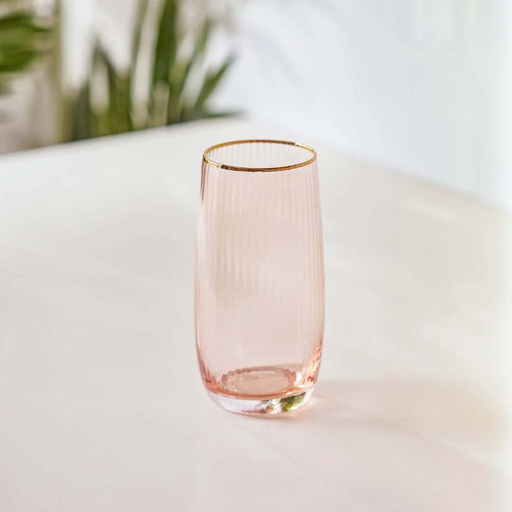 Karaca Karaca Gemma 480ml Salmon Soft Drink Glass | 153.03.08.1574 - Home & Kitchen - Lebanon