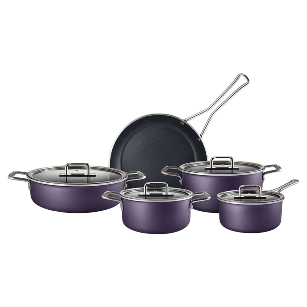 Karaca Karaca Mastermaid Bio Diamond 9-Piece Grape Purple Cookware Set | 153.03.08.2882 - Home & Kitchen - Lebanon