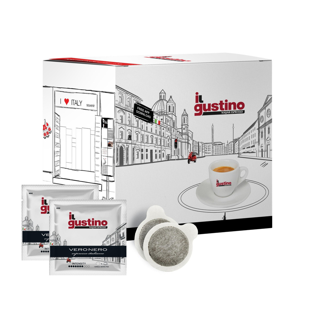 Najjar Il Gustino Vero Nero Coffee Pods - 100 Pods - Home & Kitchen - Lebanon