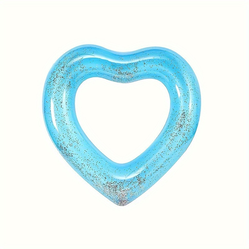 Blue Heart Inflatable Swim Ring - Glitter Pool Float | 583-13 - Sports & Outdoors - Lebanon