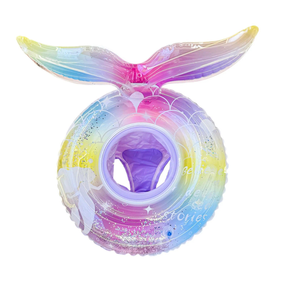 Mermaid Tail Baby Inflatable Swim Ring - Glitter Seat Float | 583-14 - Sports & Outdoors - Lebanon