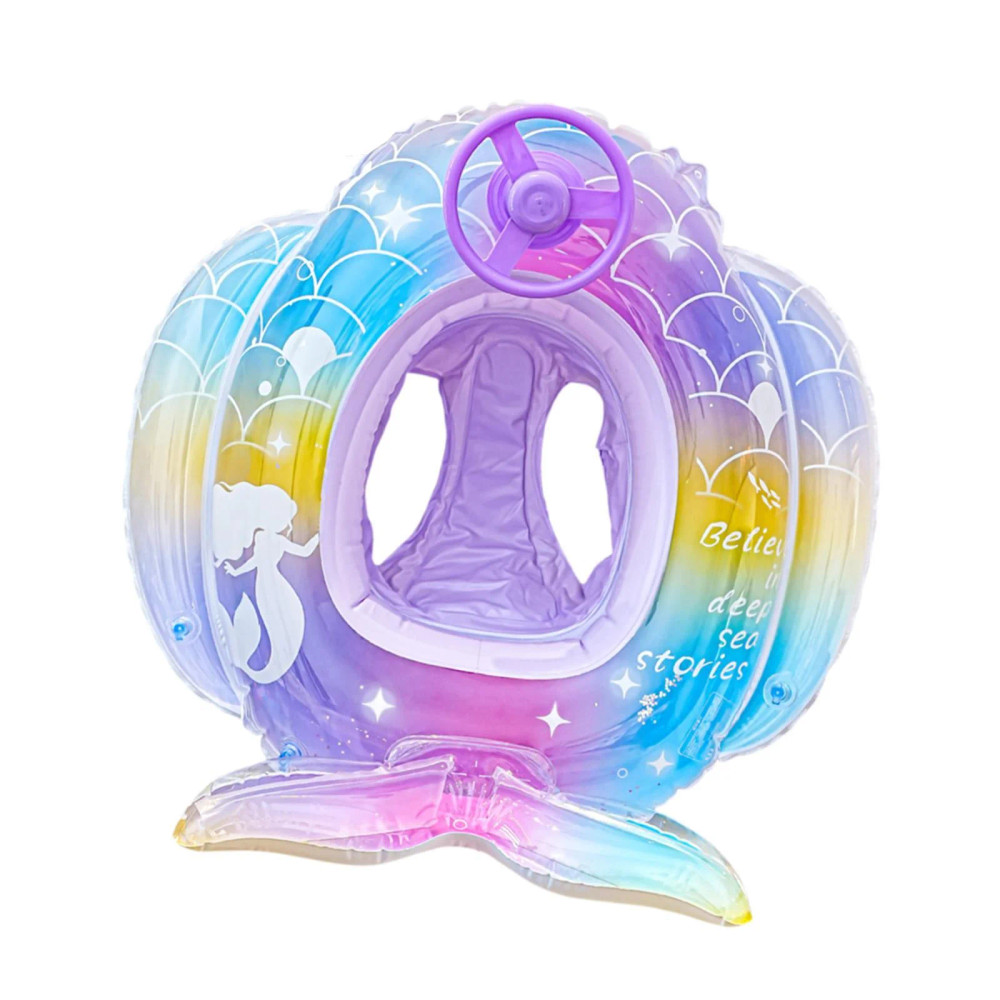 Mermaid Baby Inflatable Swim Seat with Steering Wheel - Rainbow | 583-15 - Sports & Outdoors - Lebanon