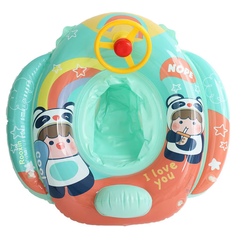 Panda Baby Inflatable Swim Ring with Steering Wheel - Kids Seat Float | 583-53 - Sports & Outdoors - Lebanon