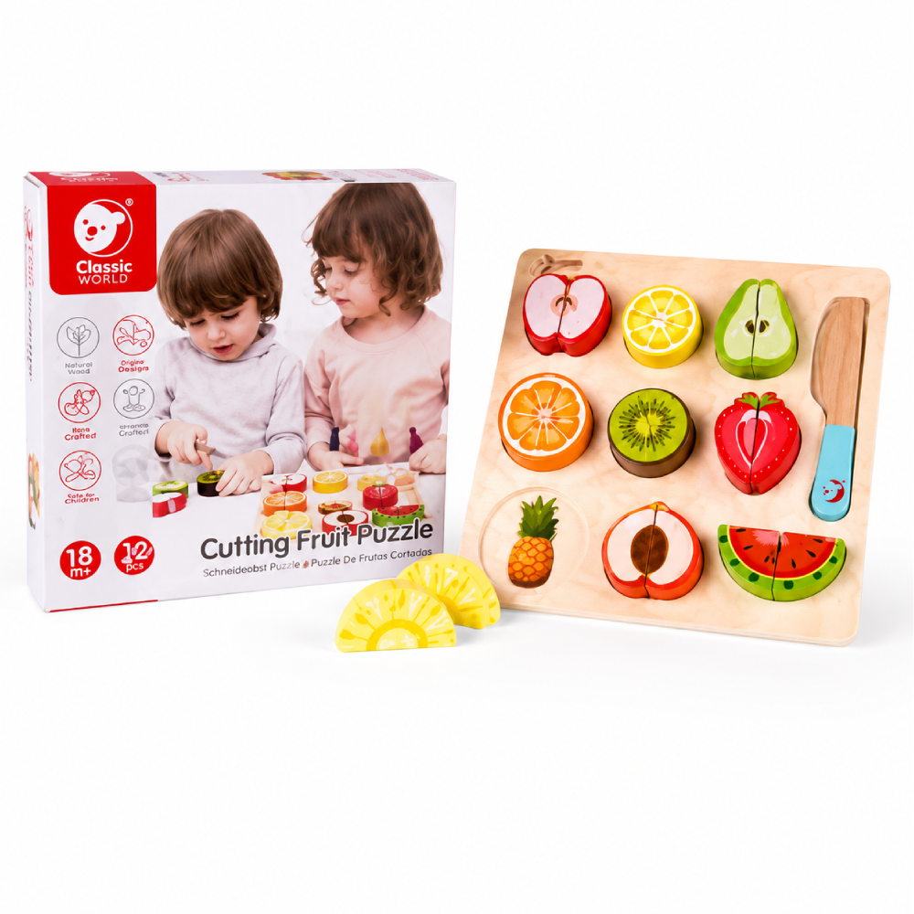 Classic World Cutting Fruit Wooden Puzzle Set | CW5012 - Toys & Games - Lebanon
