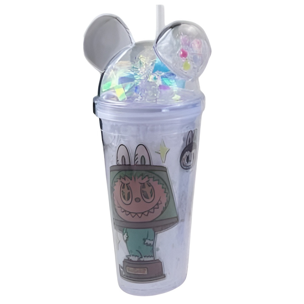 Kids Cartoon Bunny Double Wall Glitter Tumbler Cup with Straw & Dome Lid – White | AL6620-17W - Toys & Games - Lebanon