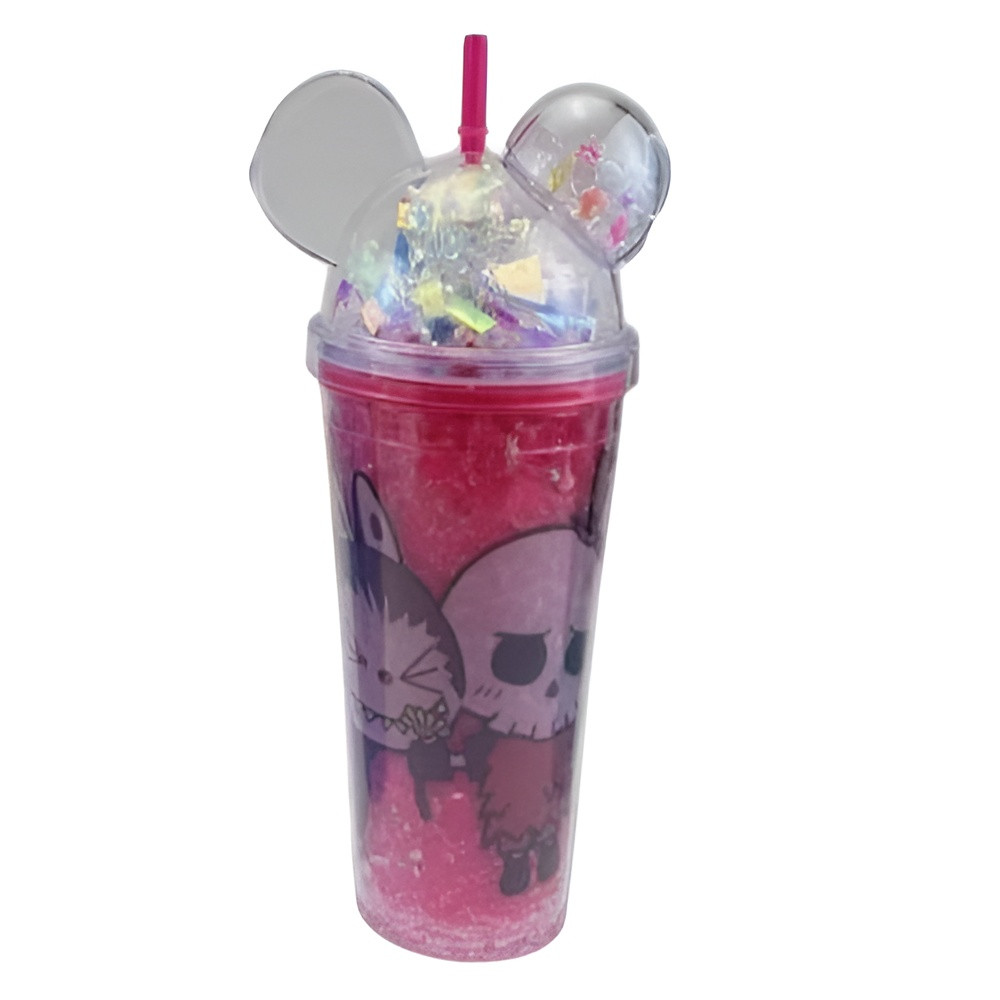 Kids Cartoon Bunny Double Wall Glitter Tumbler Cup with Straw & Dome Lid – Pink | AL6620-17R - Toys & Games - Lebanon