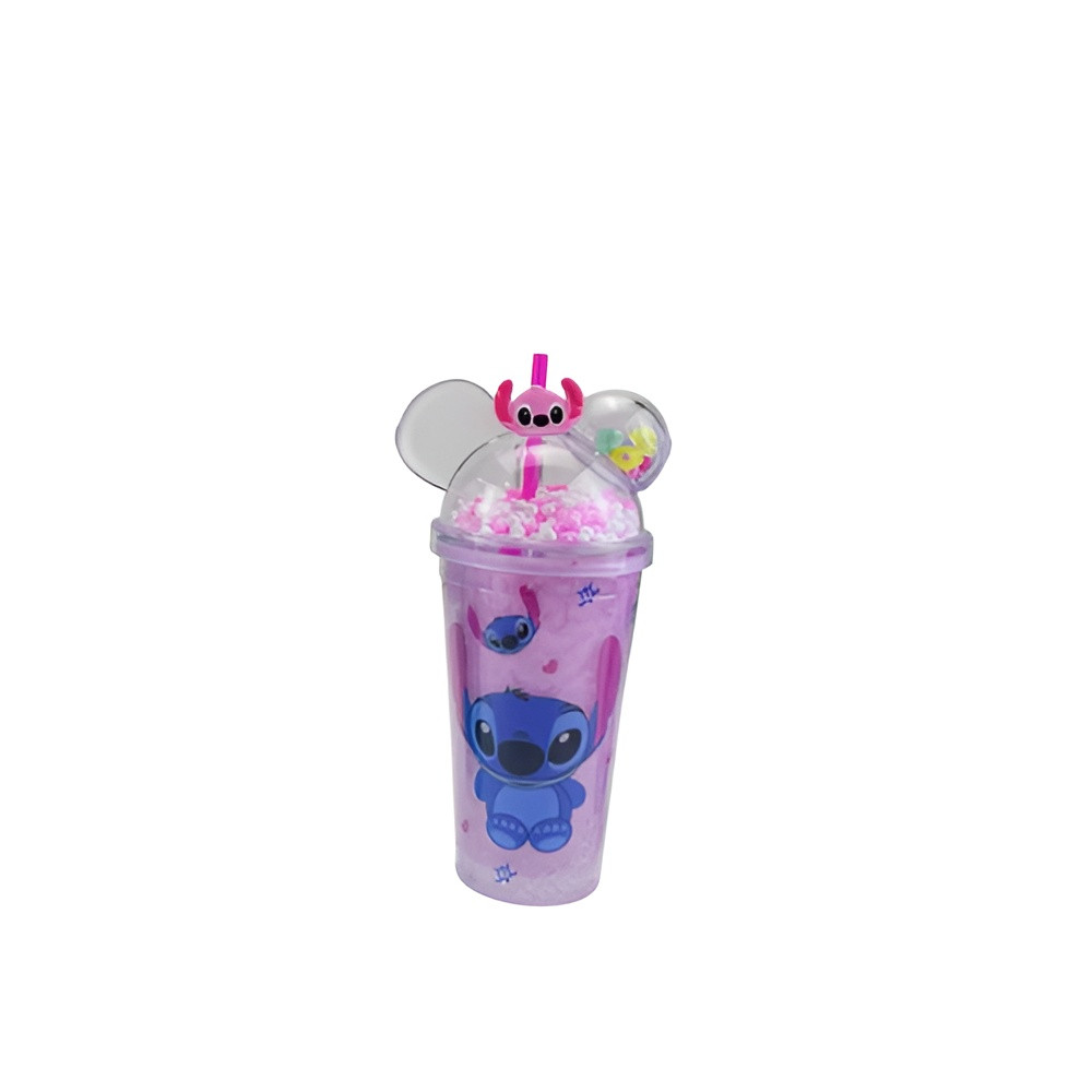 Kids Stitch Double Wall Glitter Tumbler Cup with Straw & Dome Lid – Pink | AL6620-10PK - Home & Kitchen - Lebanon