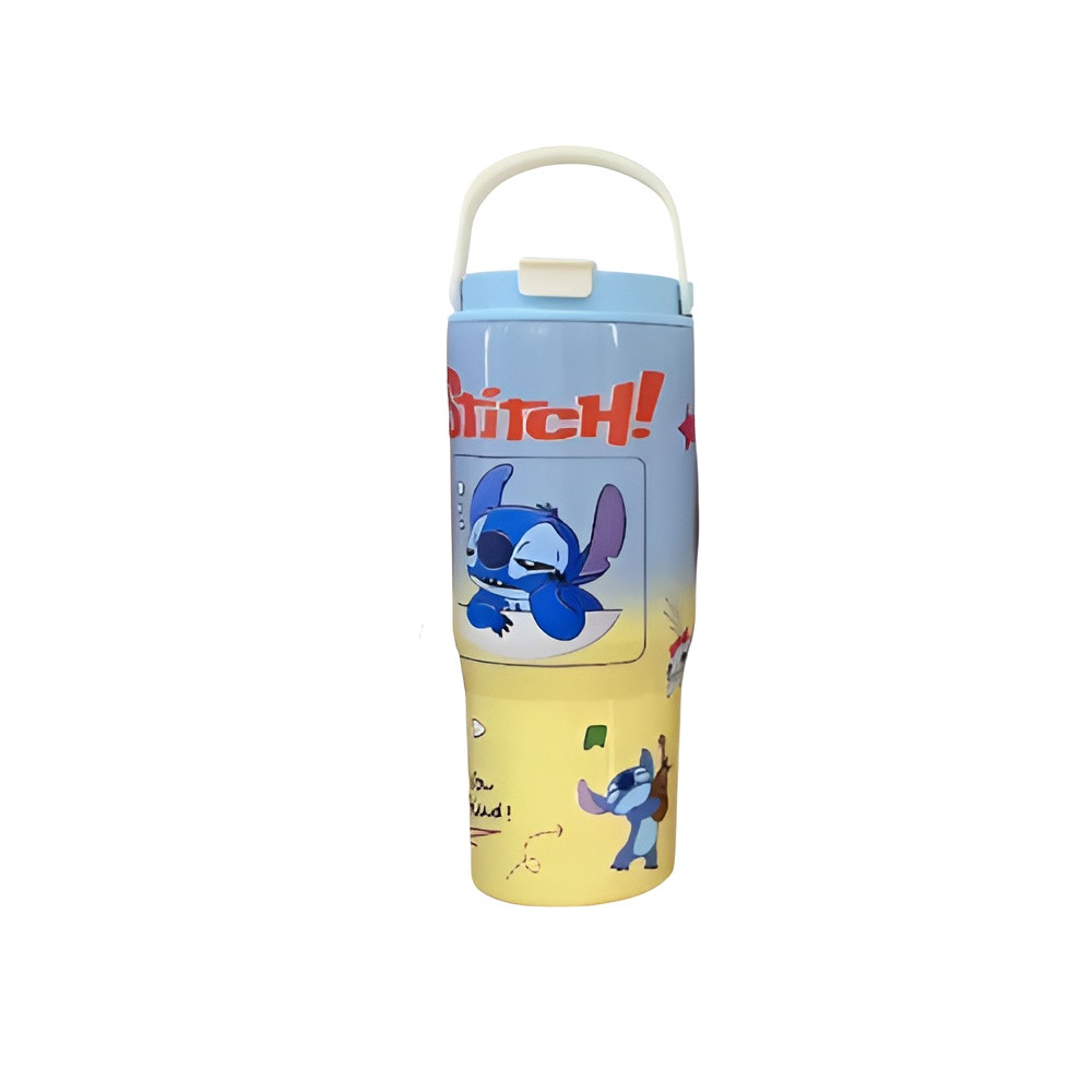 Kids Stitch Insulated Travel Tumbler with Handle & Lid – Blue & Yellow | AL6620-21D - Home & Kitchen - Lebanon