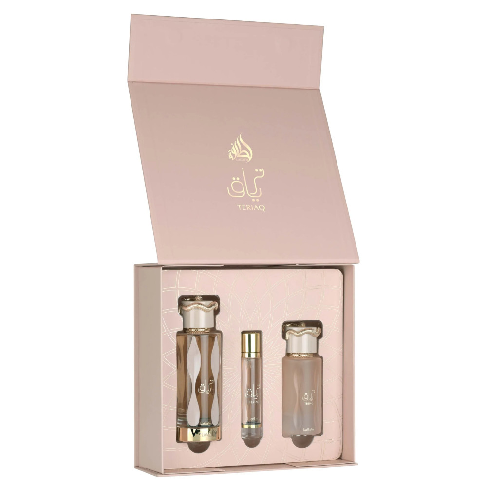 Lattafa Lattafa Gift Set Teriaq Women Perfume 100ml + Hairmist 12ml - Beauty & Personal Care - Lebanon