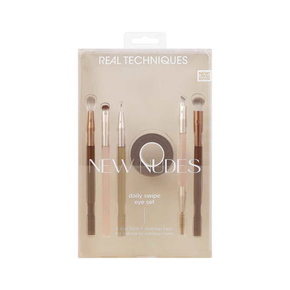 Real Techniques Real Techniques New Nudes Daily Swipe Eye Set Kit (6 Brushes) | 284861 - Beauty & Personal Care - Lebanon