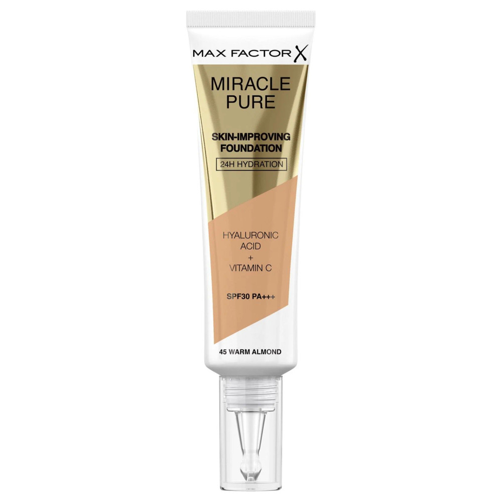 Max Factor Max Factor Miracle Pure Foundation - 45 Warm Almond | 264615 - Beauty & Personal Care - Lebanon