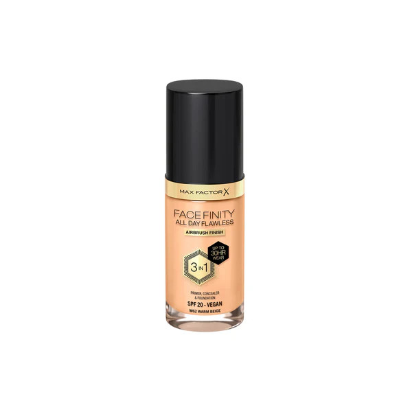 Max Factor Max Factor New Vegan Facefinity Foundation - Warm Beige W62 | 278151 - Beauty & Personal Care - Lebanon