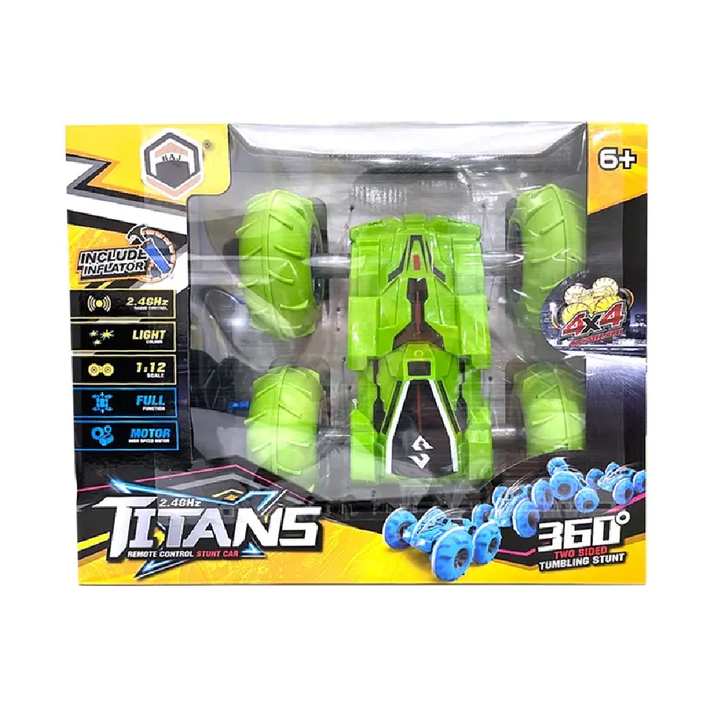 Titans 360° Remote Control Stunt Car with Inflatable Wheels | F01 - Sports & Outdoors - Lebanon
