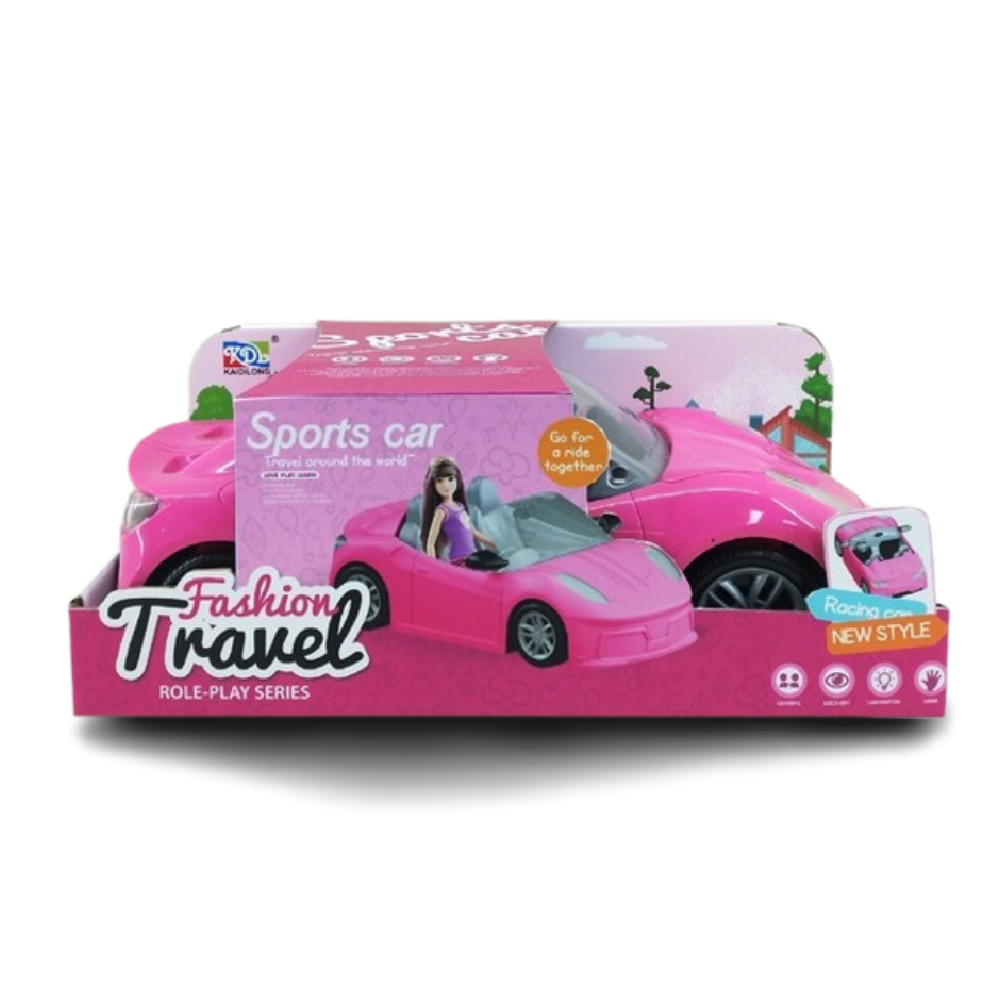 Fashion Travel Sports Car with Doll – Role Play Series | K003 - Toys & Games - Lebanon