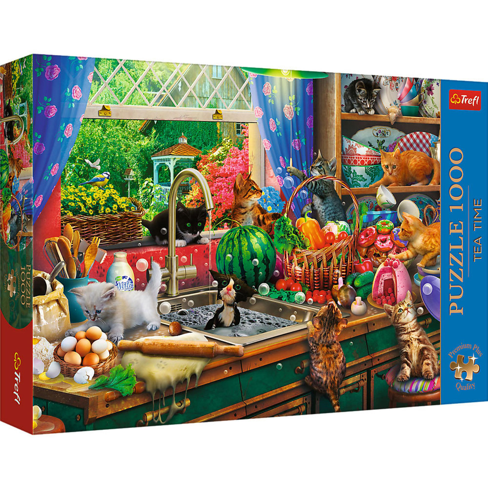 Trefl Trefl Premium Plus Quality - Tea Time: Troublemaker Kittens 1000-Piece Jigsaw Puzzle | 10839 - Toys & Games - Lebanon
