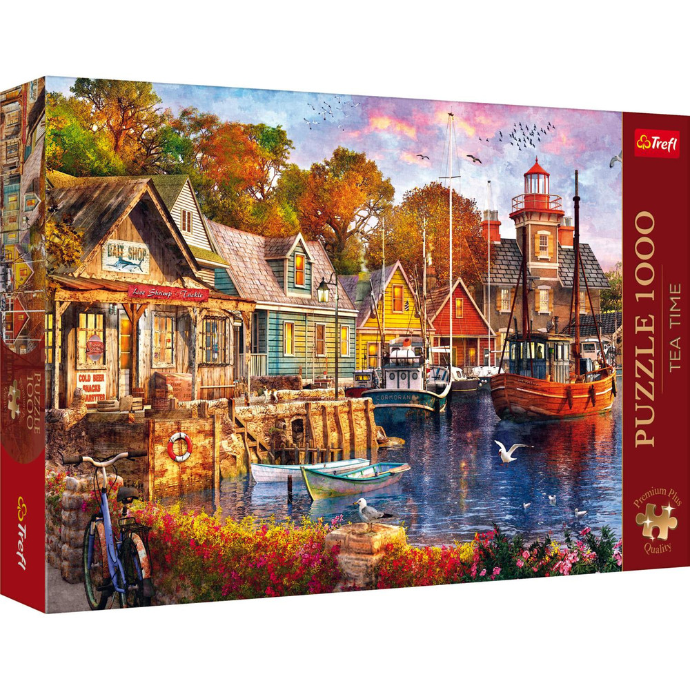Trefl Trefl Premium Plus Quality - Tea Time: Coastal Village 1000-Piece Jigsaw Puzzle | 10796 - Toys & Games - Lebanon