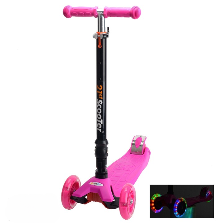Wheel Kick Scooter with LED Wheels - Pink | AL-MGK01 - Toys & Games - Lebanon
