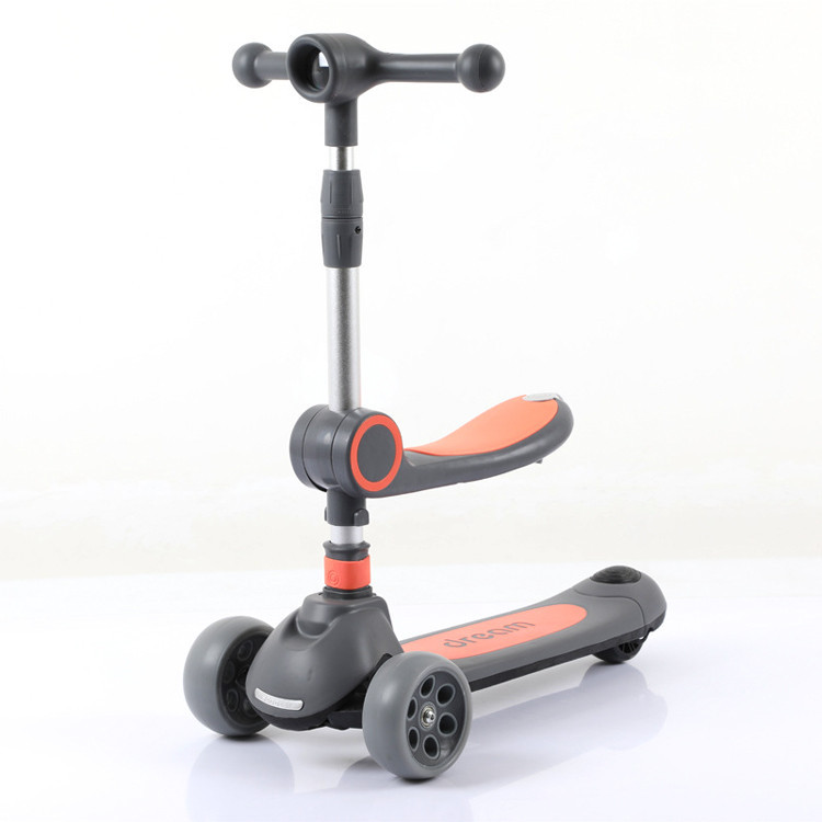 Wheel Kick Scooter with Seat - Grey/Orange | AL-MKL818A - Toys & Games - Lebanon