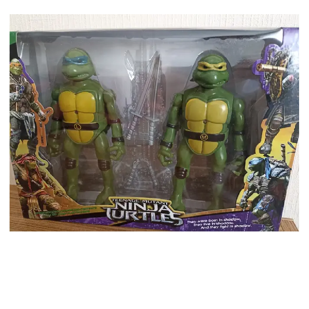 Teenage Mutant Ninja Turtles Action Figures Set (2 Pcs) – Blue & Yellow Masks | SG019-2 - Toys & Games - Lebanon