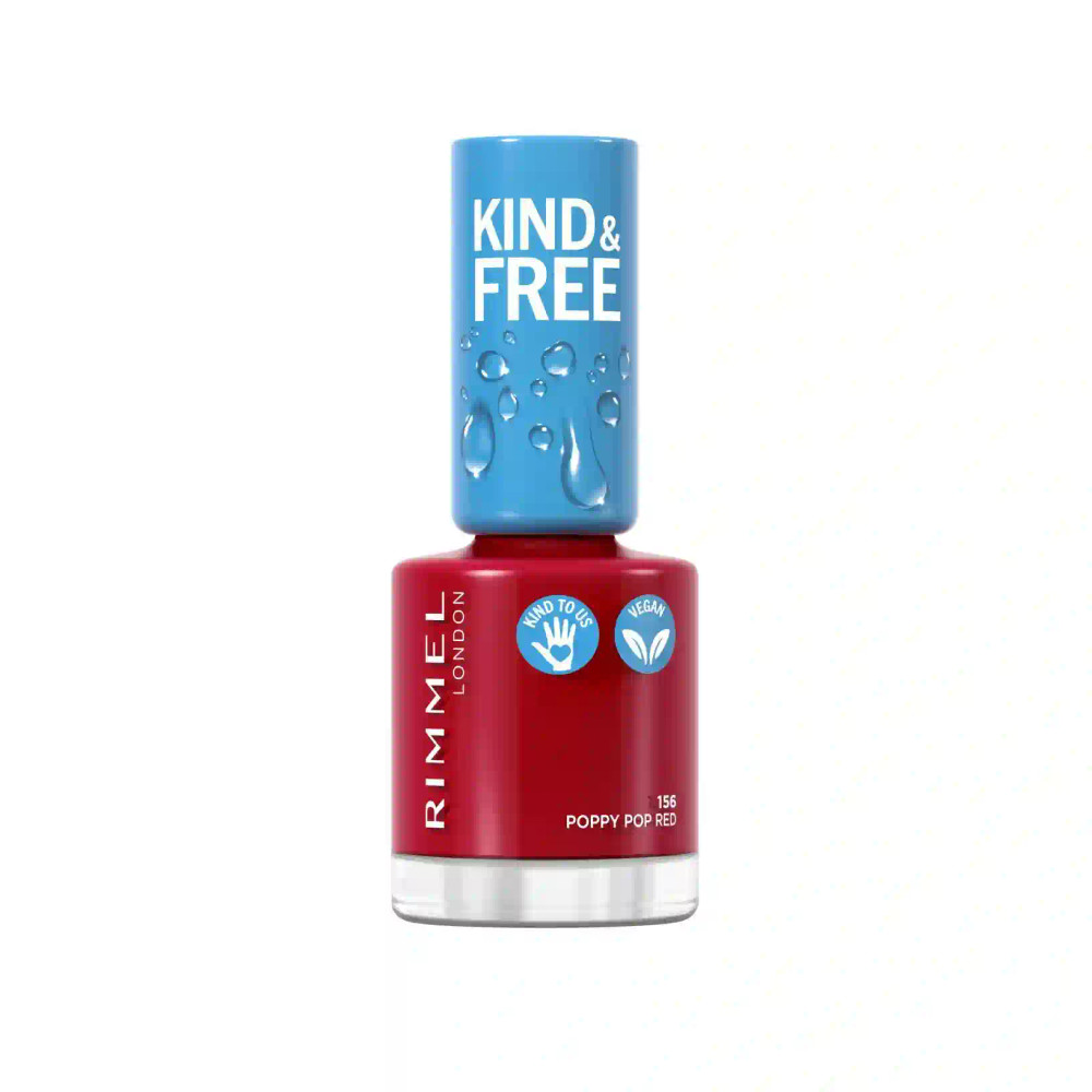 Rimmel Rimmel Kind & Free Nail Polish - 156 Poppy Pop Red | 260154 - Beauty & Personal Care - Lebanon