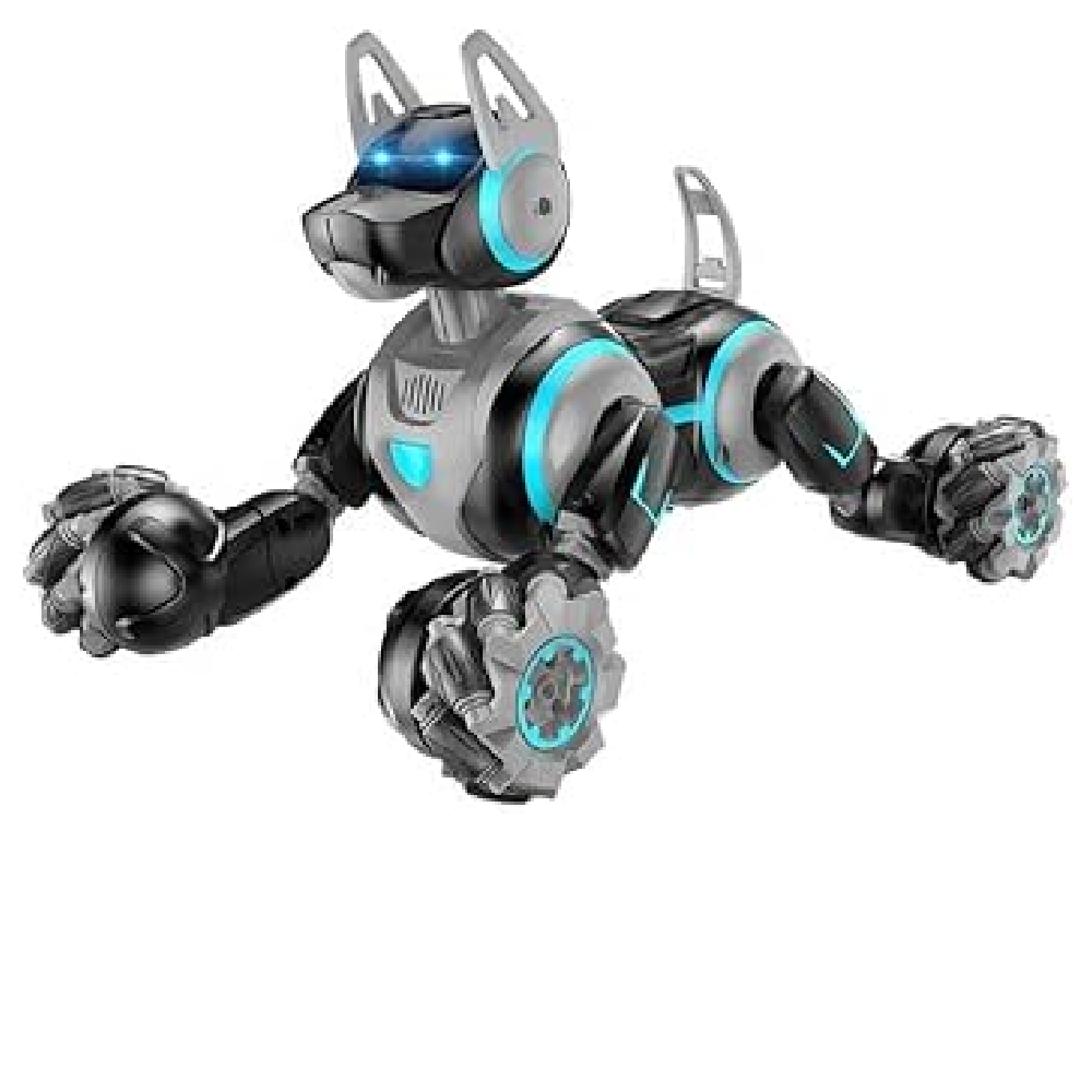 Stunt Dog RC Robot – Gesture Control Smart Stunt Dog Toy, Black | 666-800A - Toys & Games - Lebanon