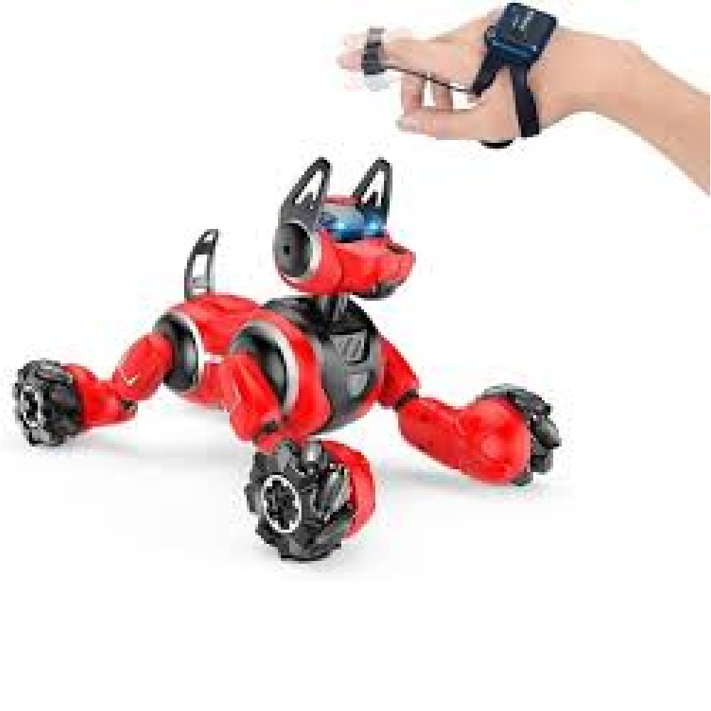 Stunt Dog RC Robot – Gesture Control Smart Stunt Dog Toy, Red | 666-800A - Toys & Games - Lebanon