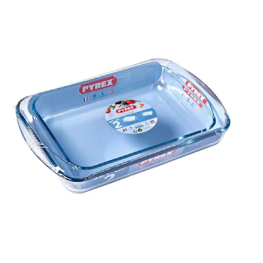 Pyrex Pyrex Classic Rectangular Glass Baking Roasting, Set of 2 - 2.7 L & 3.7 L | 913S607 - Home & Kitchen - Lebanon