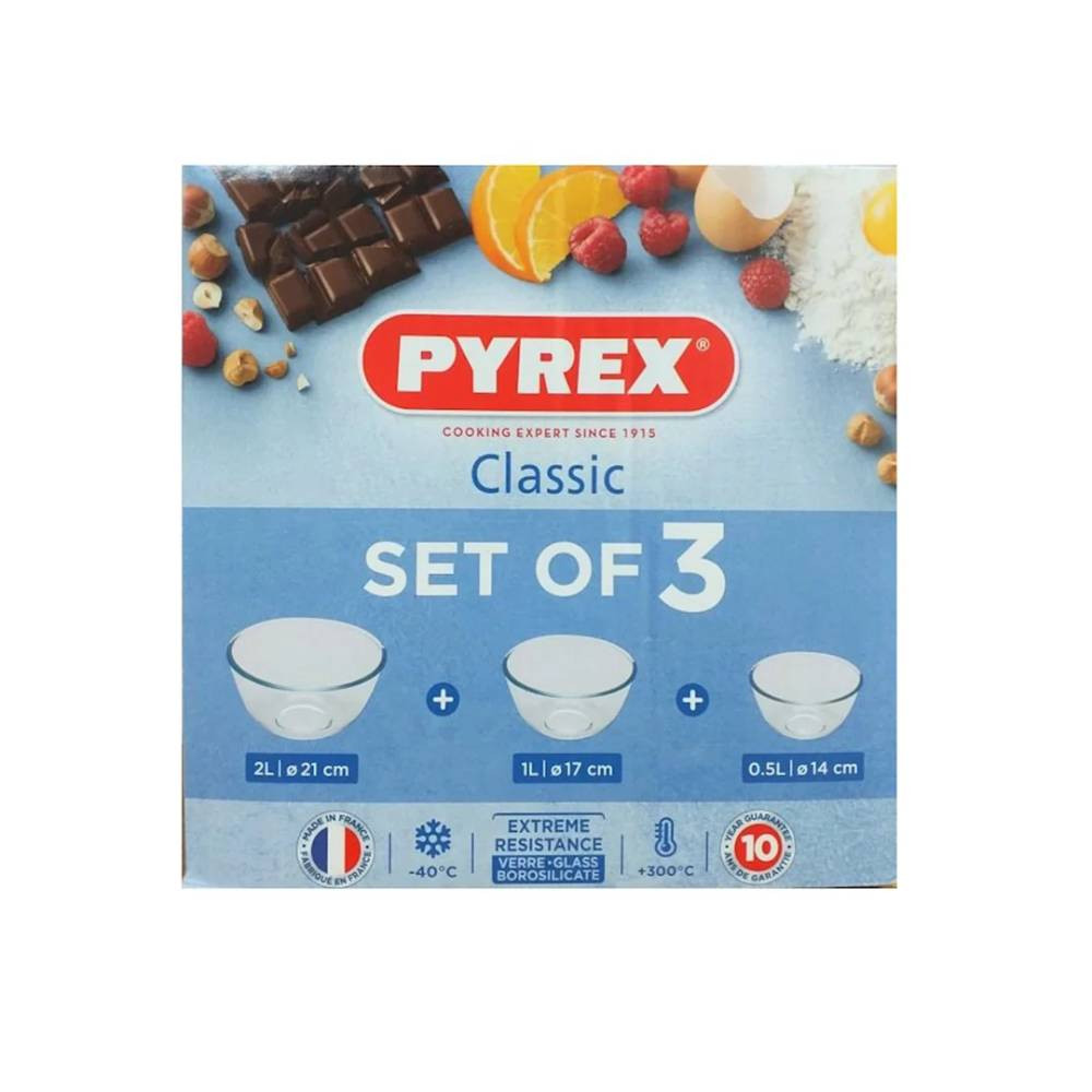 Pyrex Pyrex Glass Bowl Set x3 - Home & Kitchen - Lebanon