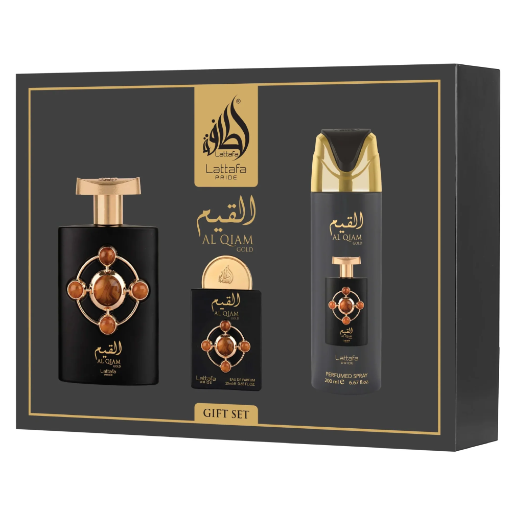 Lattafa Lattafa Pride Giftset Al Qiam Gold - 3pcs - Beauty & Personal Care - Lebanon