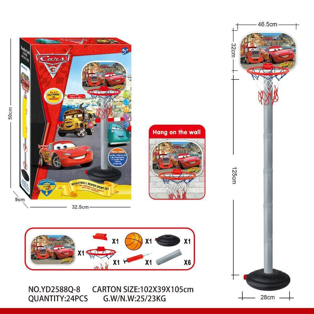 Adjustable Kids Basketball Stand with Hoop and Ball - Racing Car Theme | YD2588Q-8 - Sports & Outdoors - Lebanon