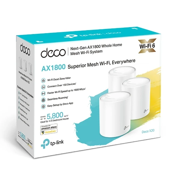 TP-Link TPLink Deco X20 AX1800 Whole Home Mesh WiFi 6 Router System, 3-Pack | Dual-Band Gigabit - Networking - Lebanon
