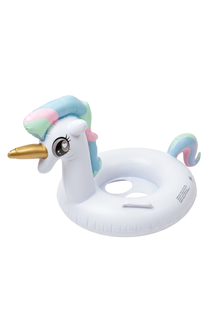 Inflatable Kids Swim Ring Unicorn Design – White | 583-58 - Sports & Outdoors - Lebanon