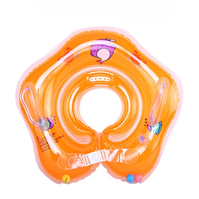 Inflatable Baby Neck Float Ring Ocean Design - Orange | 584-6 - Sports & Outdoors - Lebanon