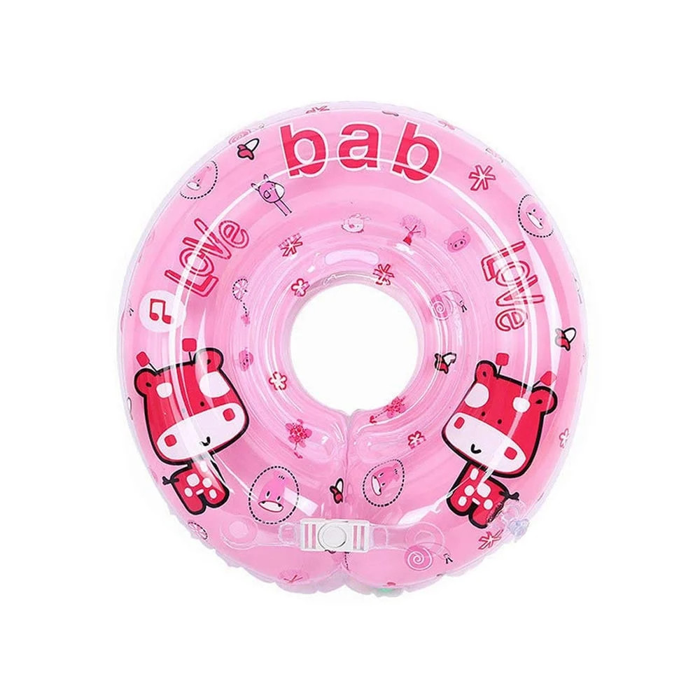 Inflatable Baby Neck Float Ring Cartoon Design - Pink | 584-8 - Sports & Outdoors - Lebanon