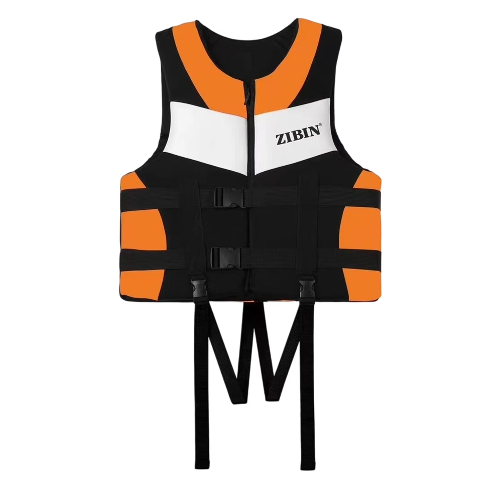 Zibin ZIBIN Life Jacket Safety Vest - Black & Orange, Size L | 585-21 - Sports & Outdoors - Lebanon