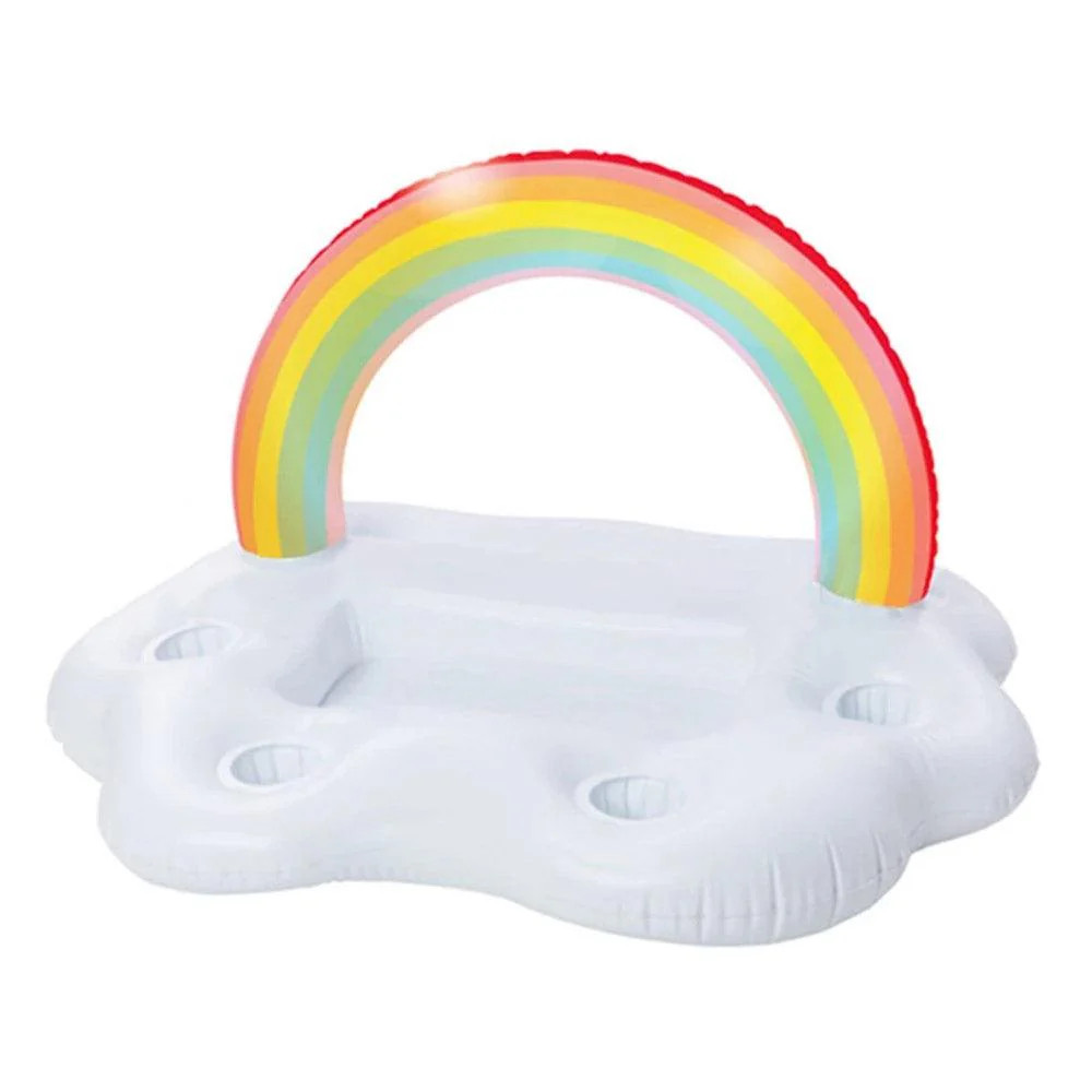 Inflatable Pool Float Lounge - Rainbow Cloud with Cup Holders | 585-32 - Sports & Outdoors - Lebanon