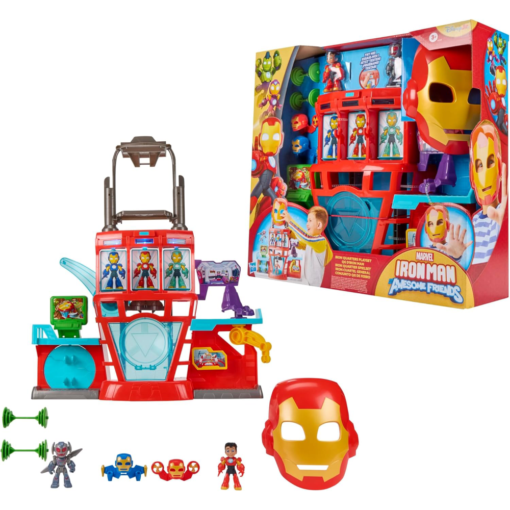 Hasbro Marvel Iron Man and his Awesome Friends Boys & Girls Electronic Iron Quarters Playset | HBIMG1259