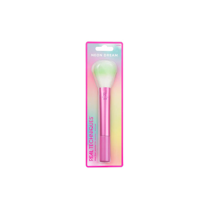 Real Techniques Real Techniques Duo Fiber Powder Brush - Neon Dream Collection | 261852 - Beauty & Personal Care - Lebanon
