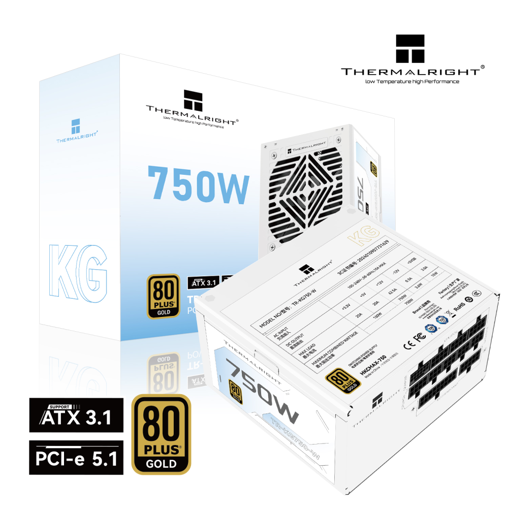 Thermalright Thermalright 750W Gold Fully Modular ATX 3.1 Power Supply - White | KG-750 - Computers & Tech - Lebanon
