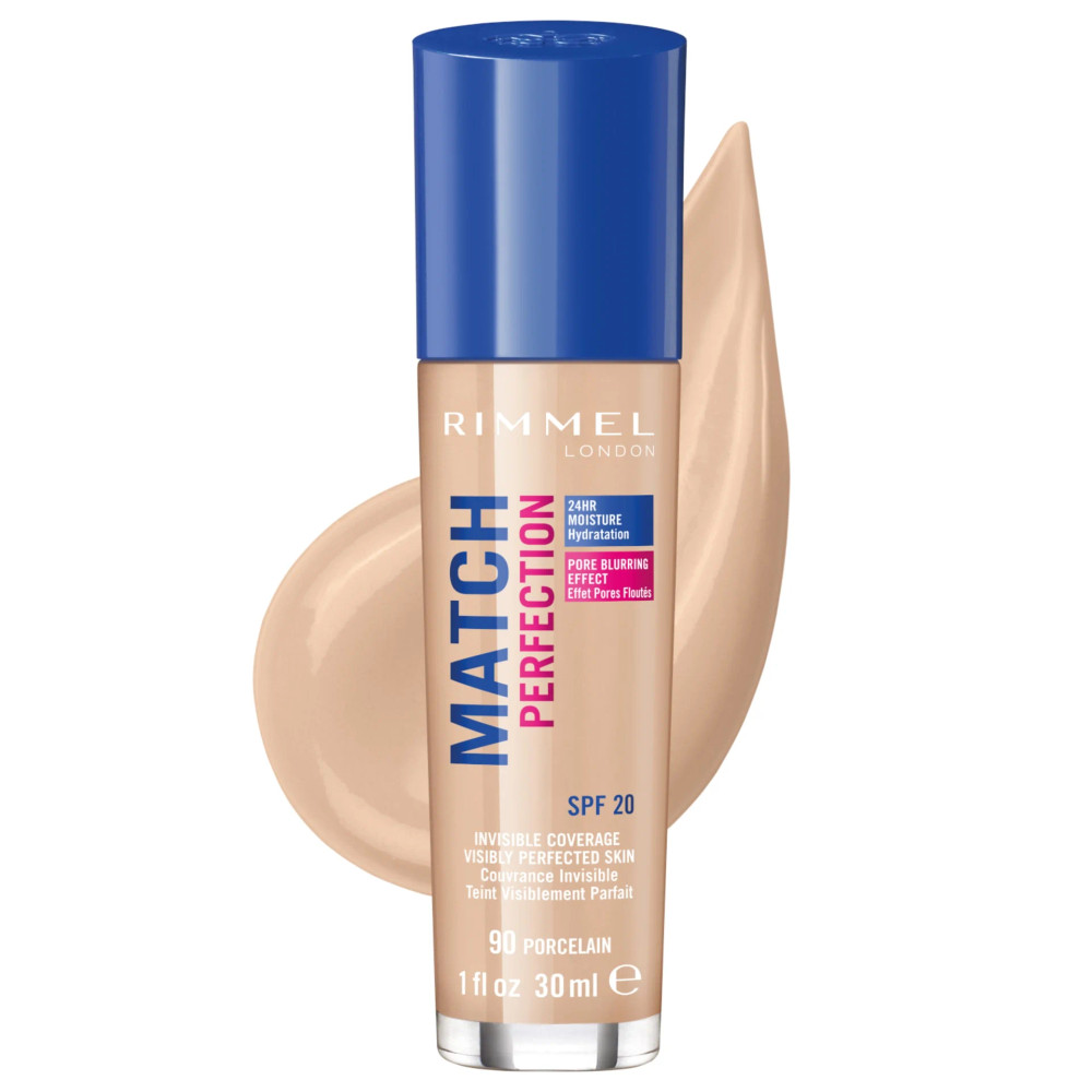 Rimmel Rimmel Match Perfection Foundation - 90 Porcelain | 229680 - Beauty & Personal Care - Lebanon