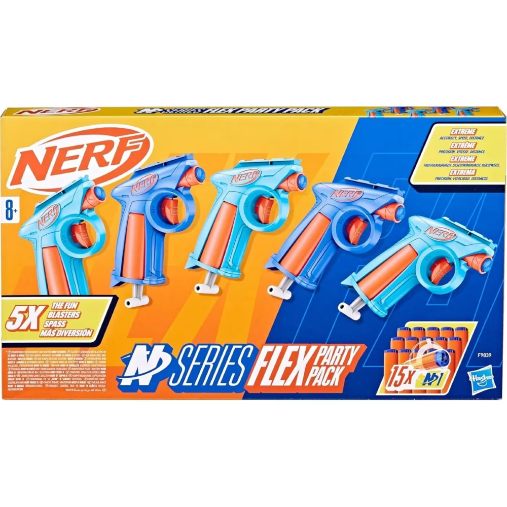 Hasbro Hasbro Nerf N Series Party Pack 5 Blasters 15 Nerf N1 Darts | HBNRF9839 - Toys & Games - Lebanon
