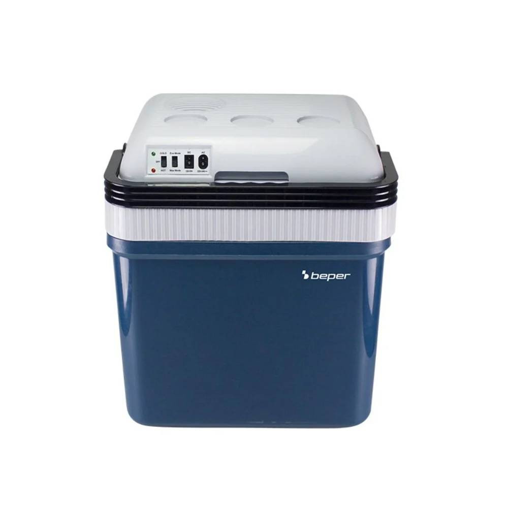 Beper Beper Portable Electric Refrigerator, 24L, Cooling And Heating, 12V Car Socket And Wall Socket, Mini Fridge, White-Red 40.2×30.6x46cm | P102CON300 - Home & Kitchen - Lebanon